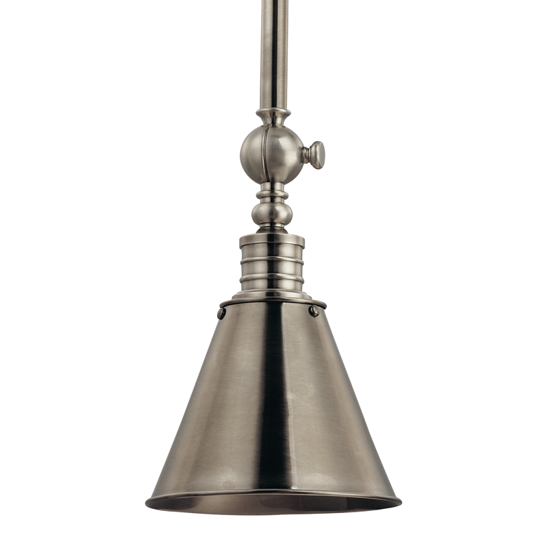 Darien Pendant Metal Shade, 8" - Historic Nickel