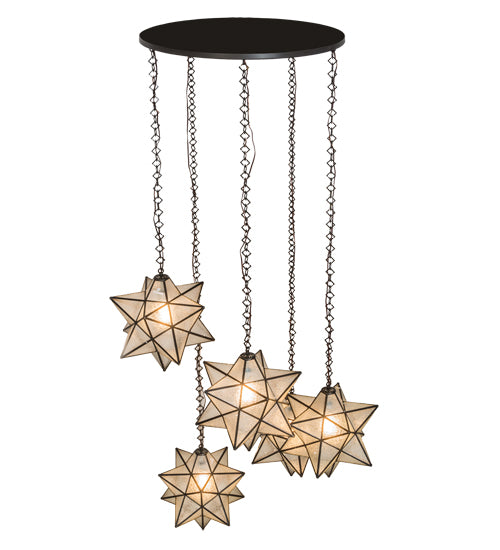 45" Wide Moravian Star 5 Light Cascading Pendant