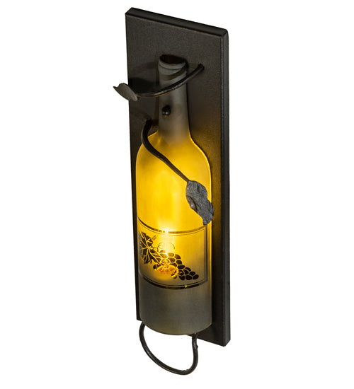 5" Wide Tuscan Vineyard Wine Bottle Wall Sconce