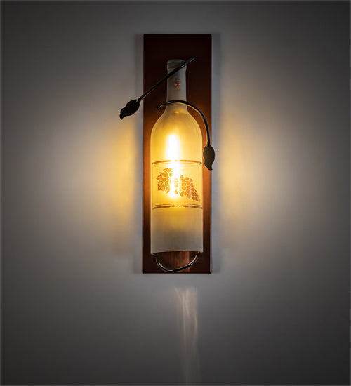 6" Wide Tuscan Vineyard Wine Bottle Wall Sconce