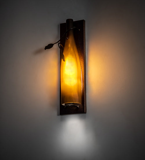 4"W Tuscan Vineyard Wine Bottle Wall Sconce