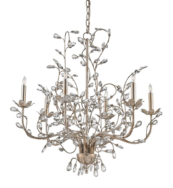 Crystal Bud Silver Medium Chandelier