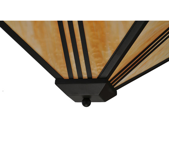 24"Sq Tres Lineas Mission Inverted Pendant