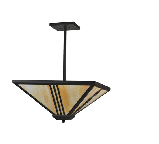 24"Sq Tres Lineas Mission Inverted Pendant