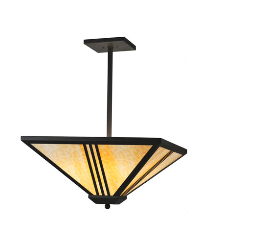 24"Sq Tres Lineas Mission Inverted Pendant