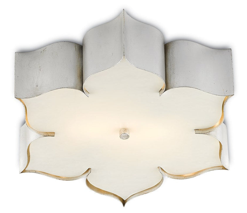 Grand Lotus Silver Flush Mount