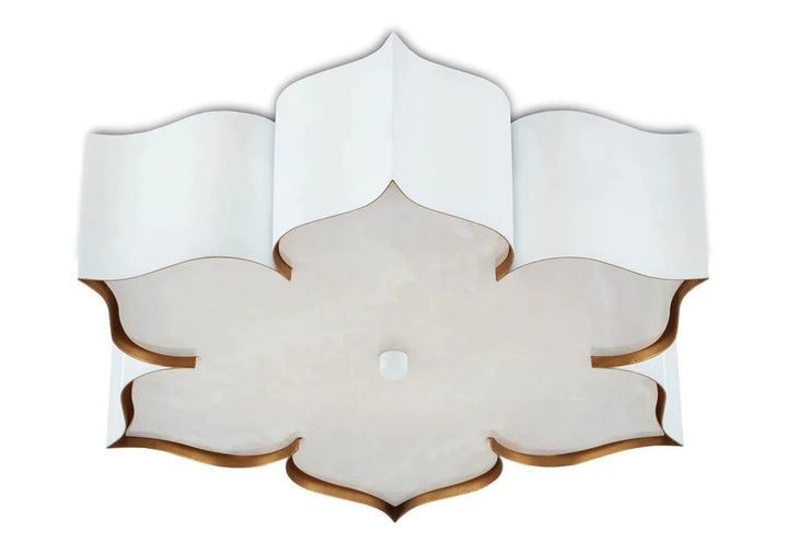 Grand Lotus White Flush Mount