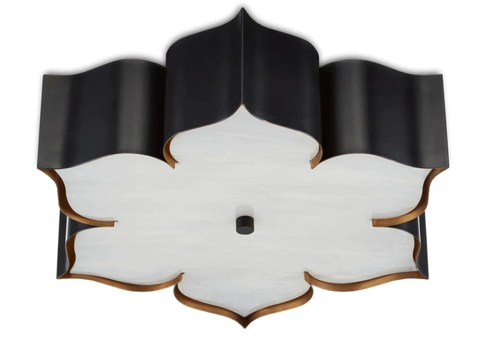 Grand Lotus Black Flush Mount