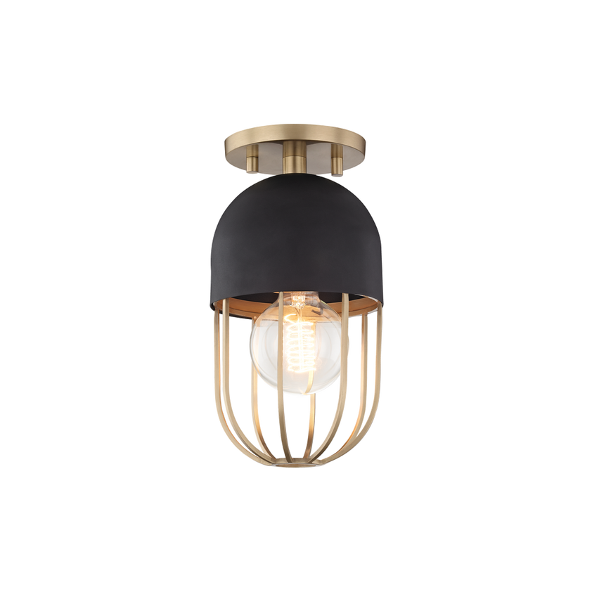 Haley Flush Mount - Aged Brass/Dusk Black