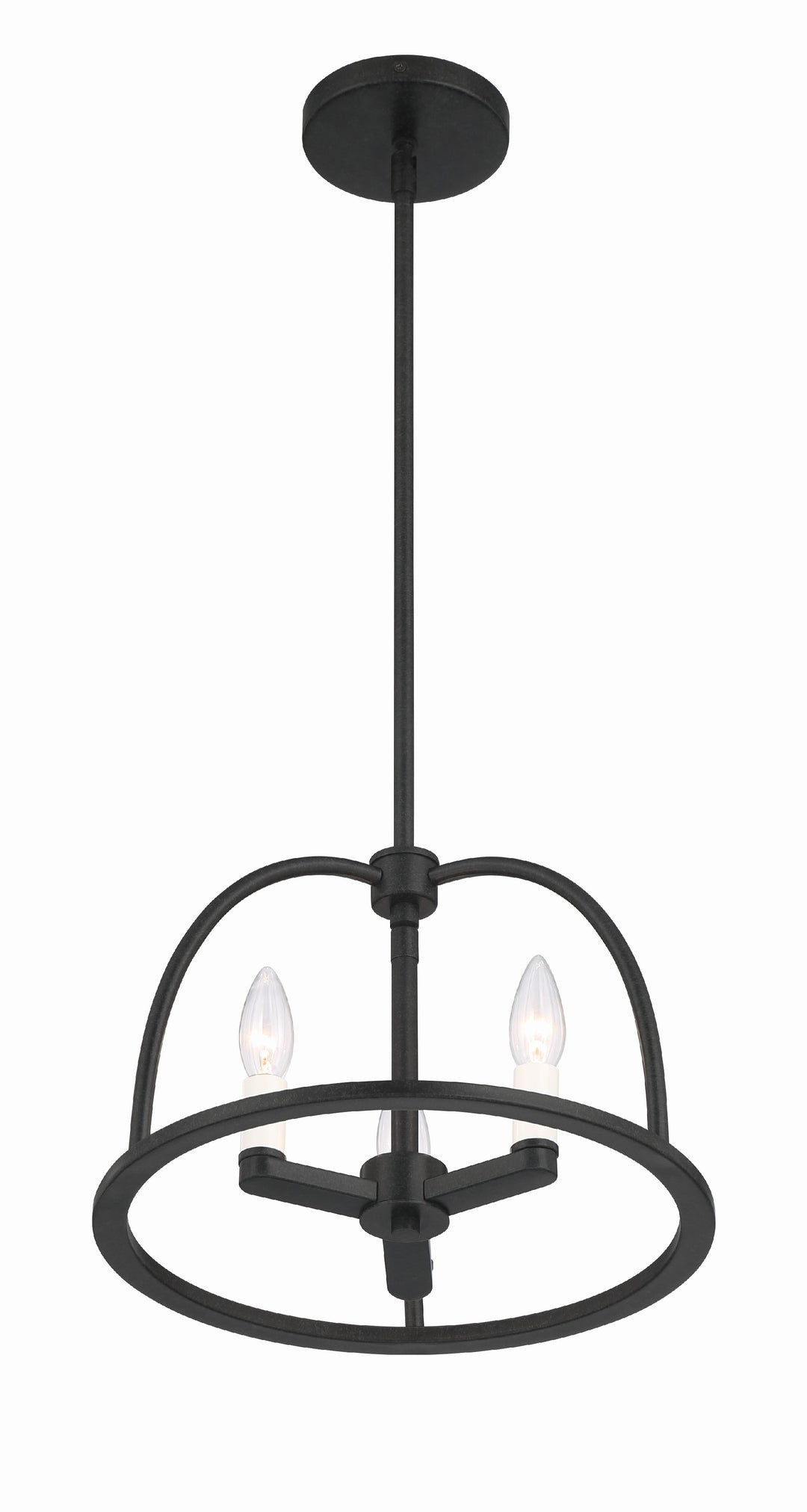 Crystorama Abbott 3 Light Black Mini Chandelier