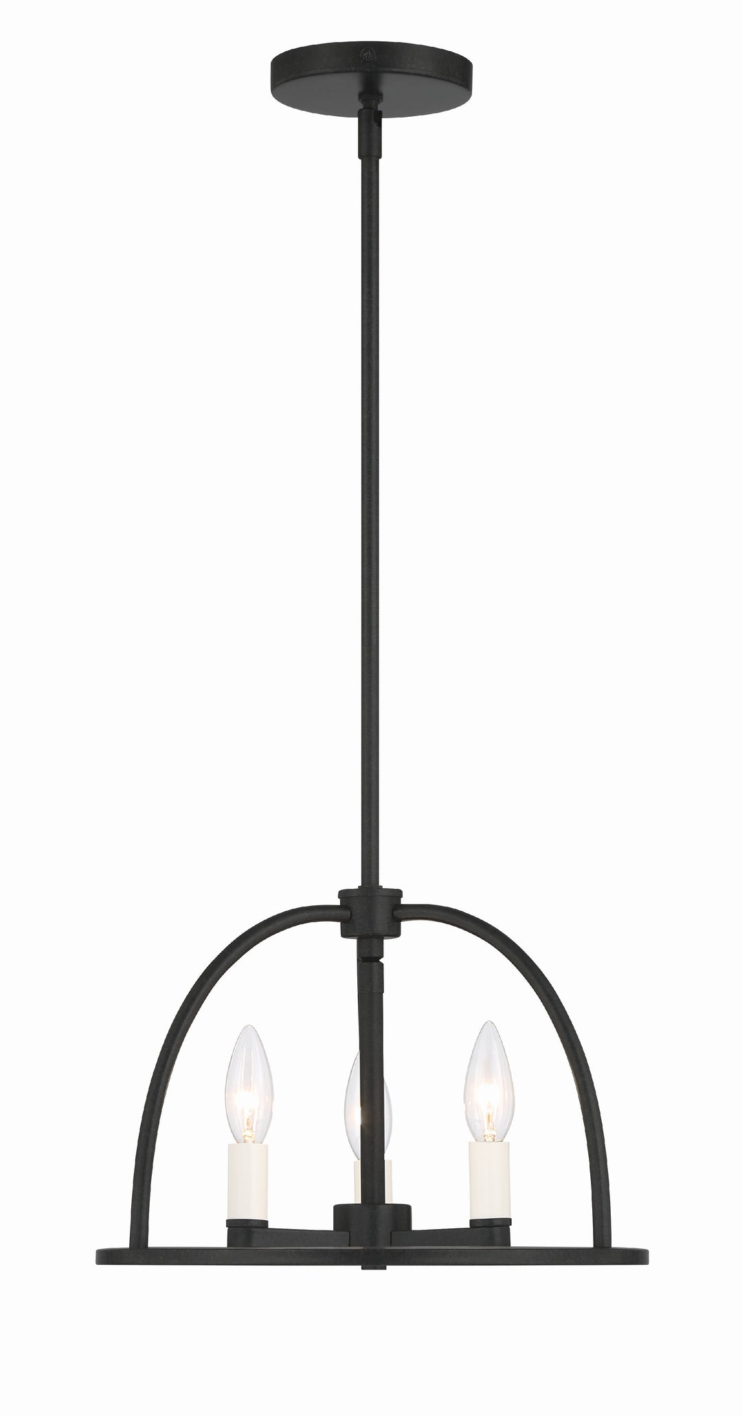 Crystorama Abbott 3 Light Black Mini Chandelier