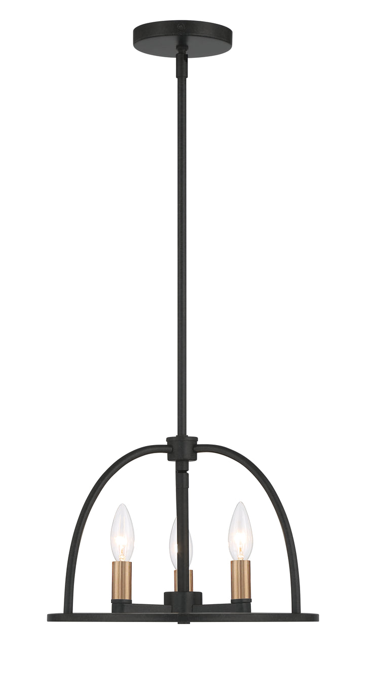 Crystorama Abbott 3 Light Black Mini Chandelier