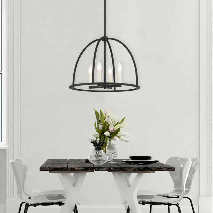 Crystorama Abbott 4 Light Black Chandelier