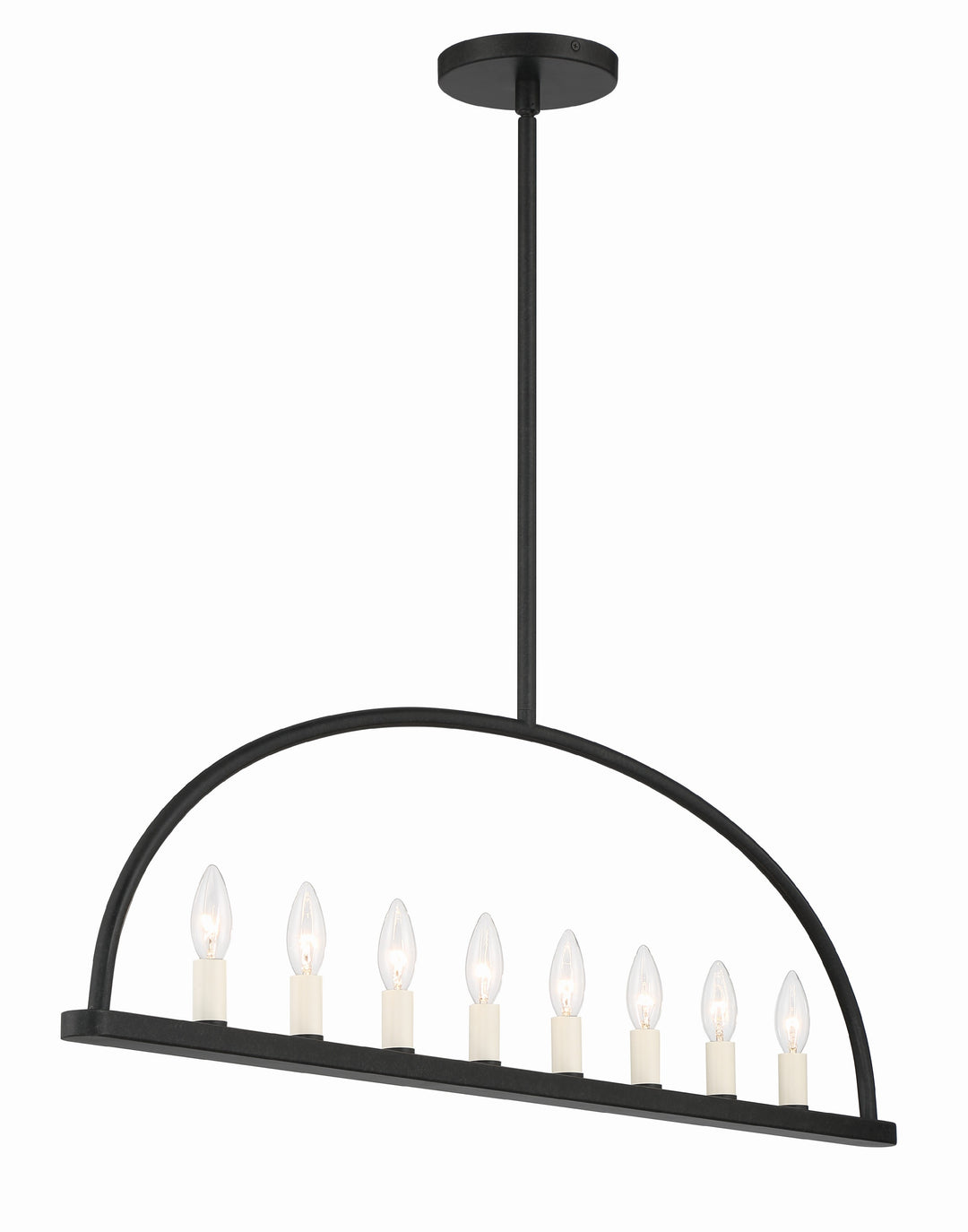 Crystorama Abbott 8 Light Black Linear Chandelier