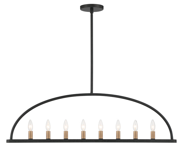 Crystorama Abbott 8 Light Black Linear Chandelier