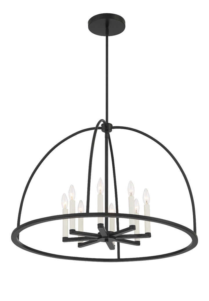 Crystorama Abbott 8 Light Black Chandelier