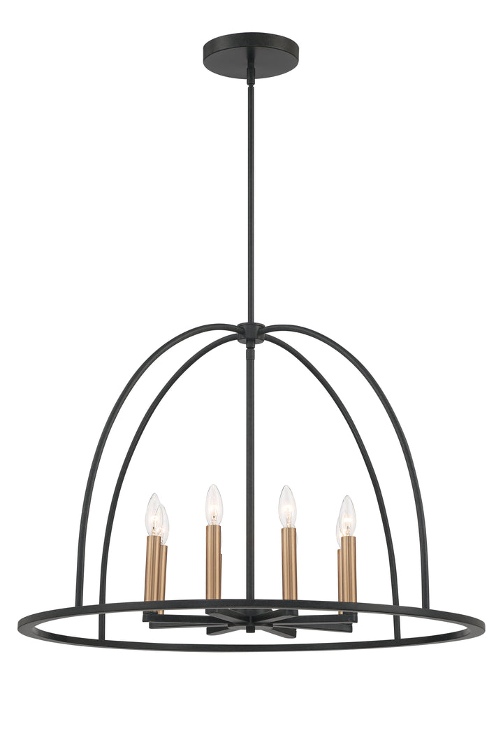 Crystorama Abbott 8 Light Black Chandelier