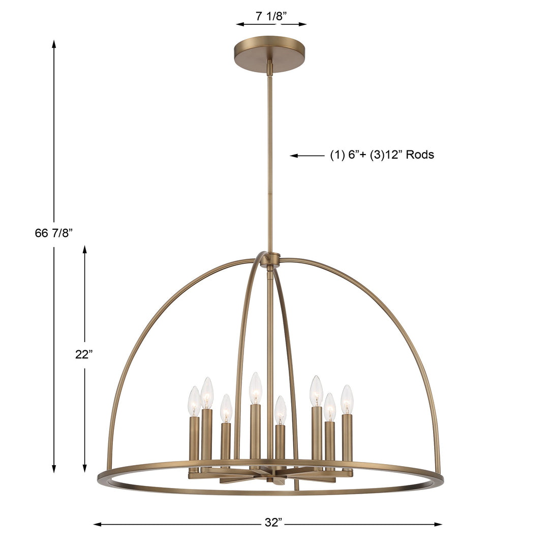 Crystorama Abbott 8 Light Black Chandelier