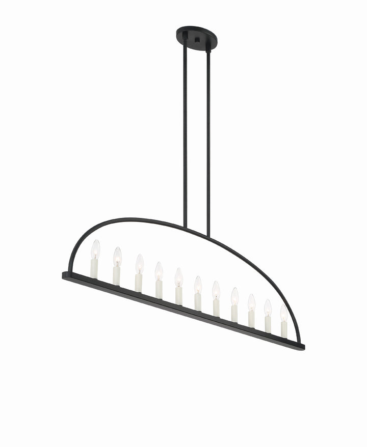 Crystorama Abbott 11 Light Black Linear Chandelier