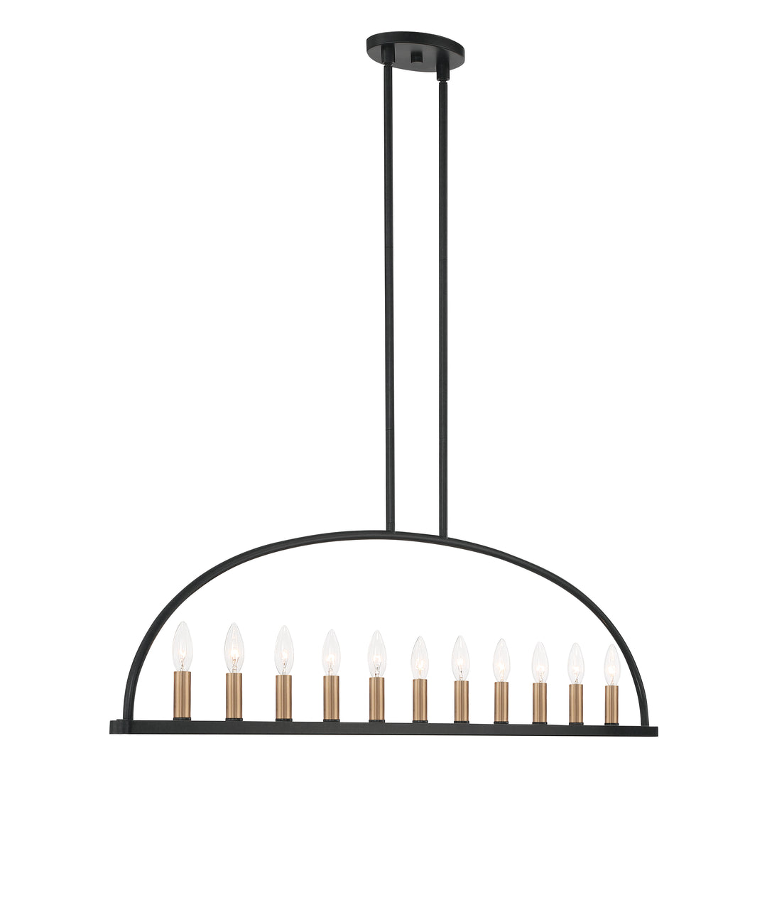 Crystorama Abbott 11 Light Black Linear Chandelier