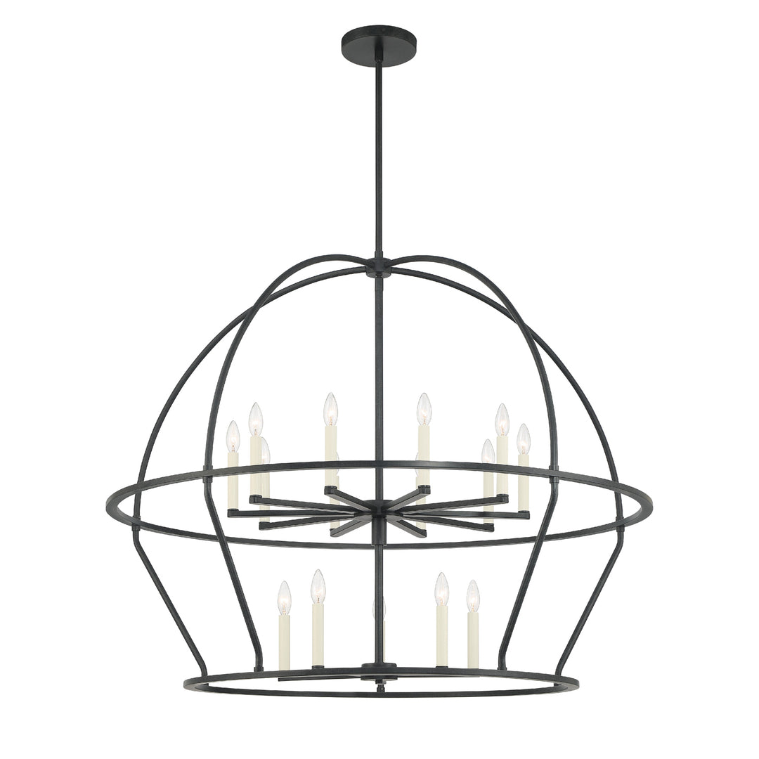 Abbott 15 Light Black Chandelier