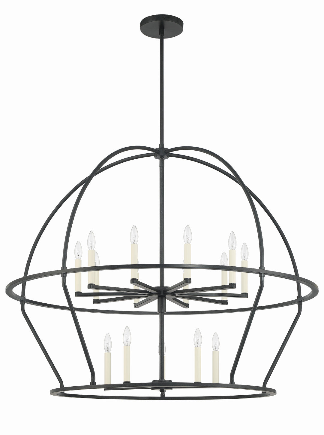 Crystorama Abbott 15 Light Black Chandelier