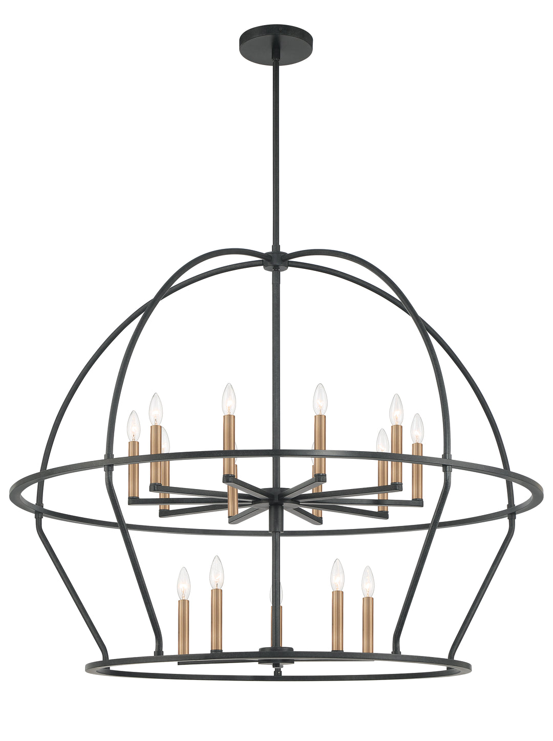 Crystorama Abbott 15 Light Black Chandelier