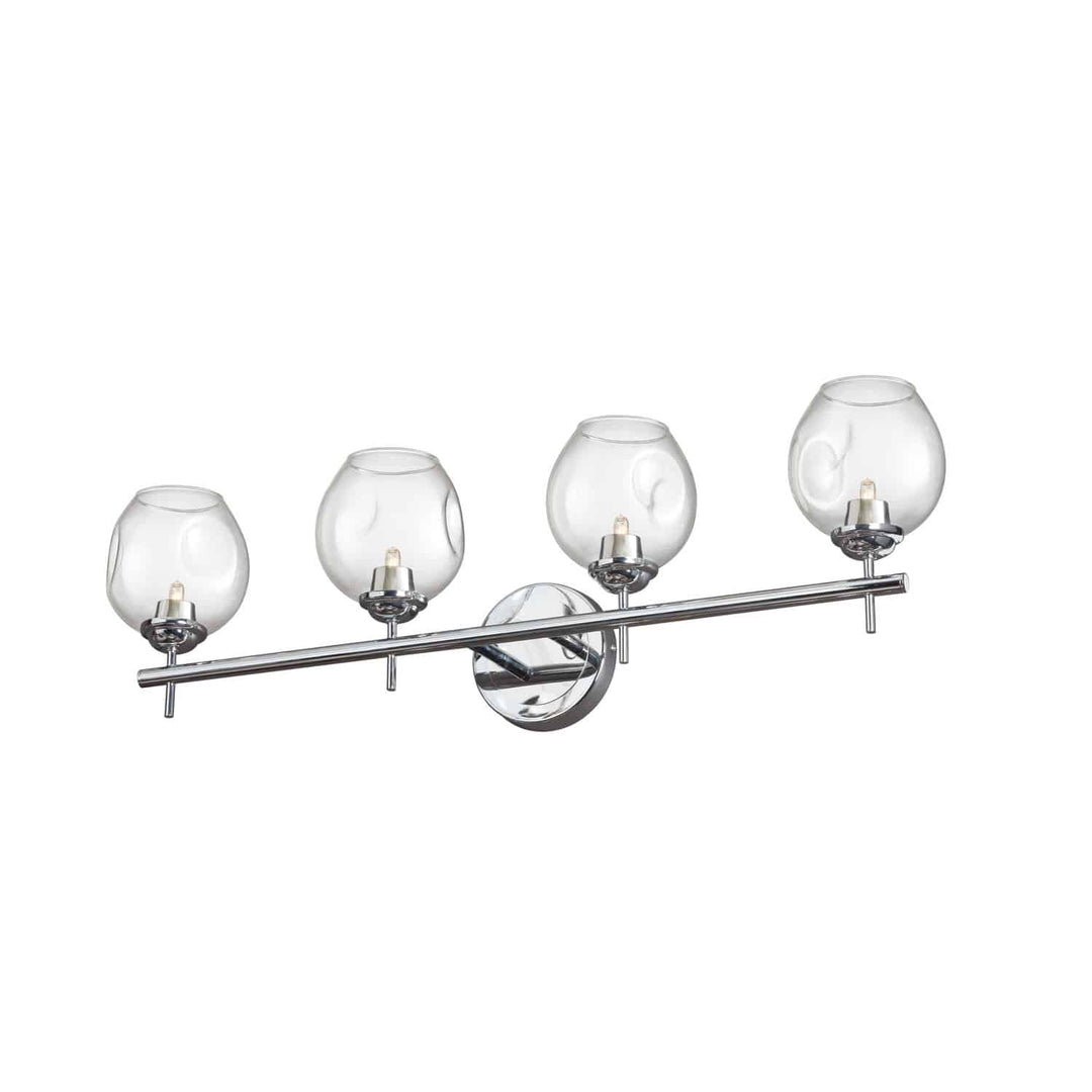 Dainolite 4 Light Halogen Vanity Polished Chrome with Clear Glass