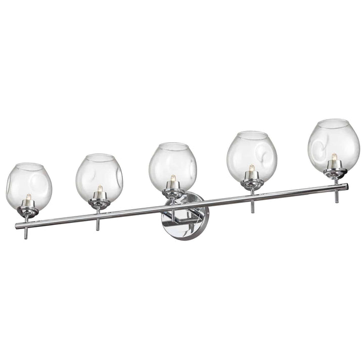 Dainolite 5 Light Halogen Vanity Polished Chrome with Clear Glass