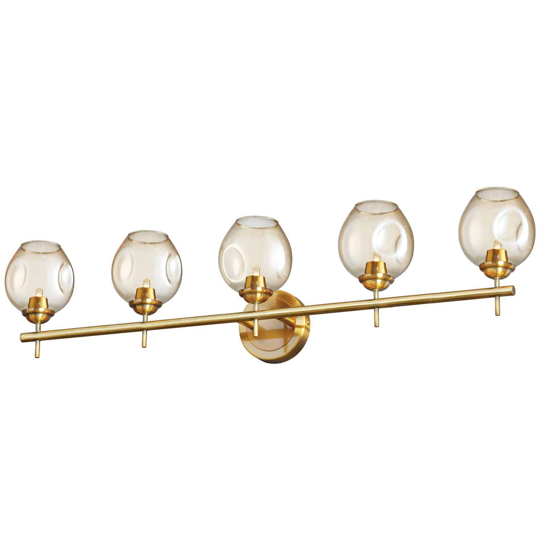 Dainolite 5 Light Halogen Vanity Polished Chrome with Clear Glass