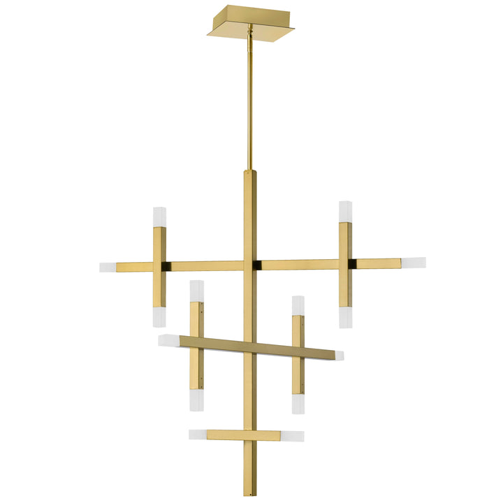 Dainolite 42W Chandelier Aged Brass with Frosted Acrylic Diffuser