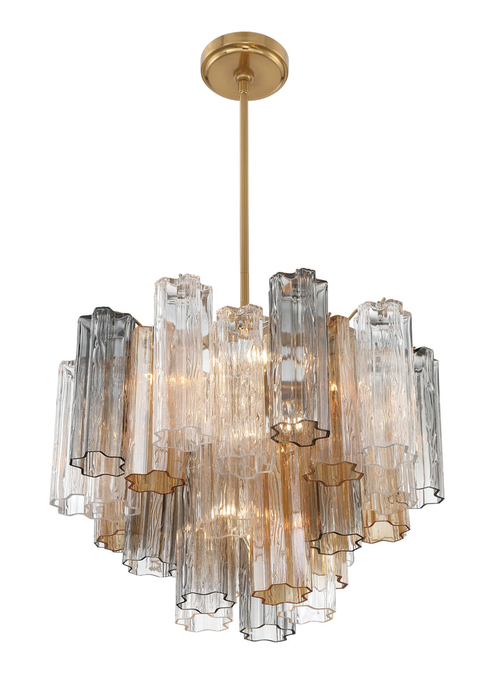 Crystorama Addis 6 Light Aged Brass Chandelier