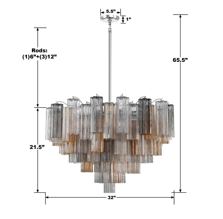 Crystorama Addis 16 Light Aged Brass Chandelier