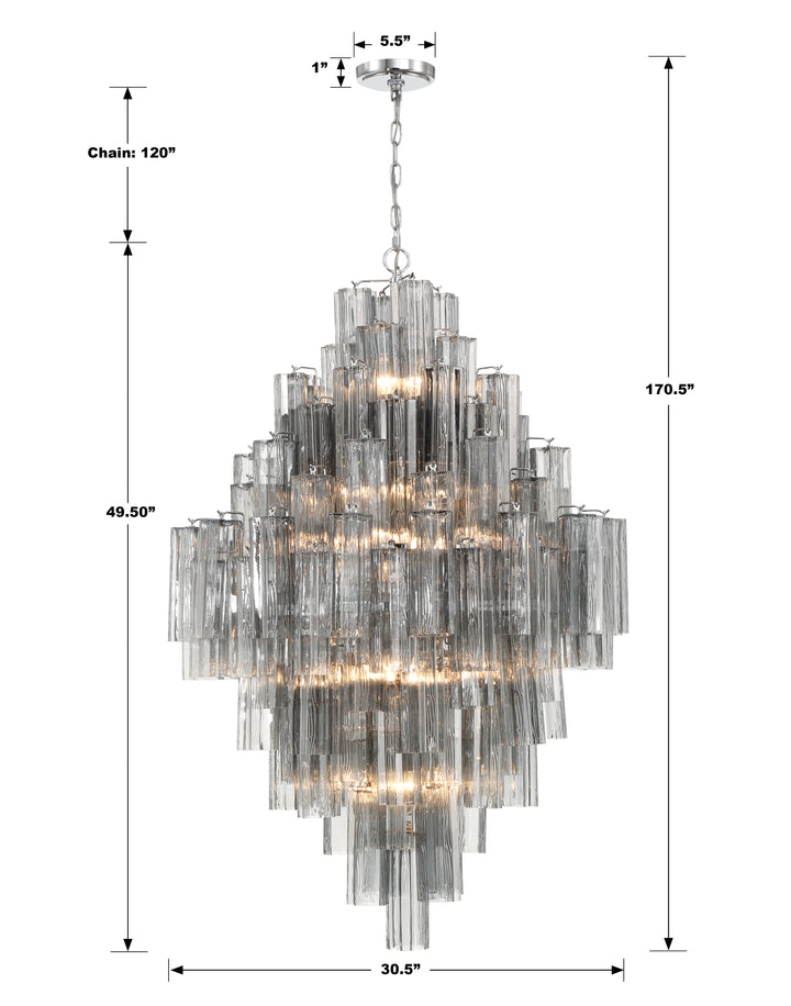 Crystorama Addis 20 Light Aged Brass Chandelier