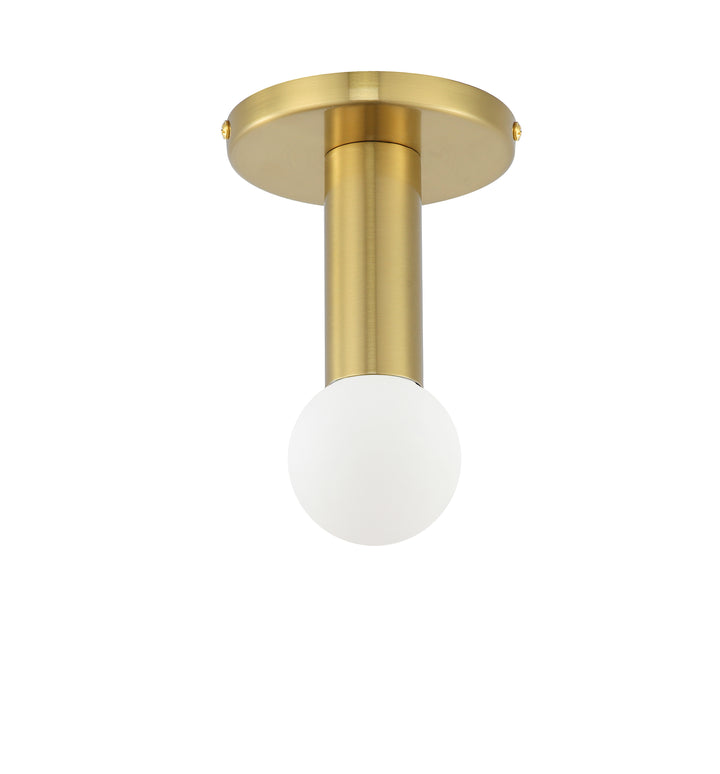 Dainolite 1 Light Incandescent Flush Mount, Aged Brass