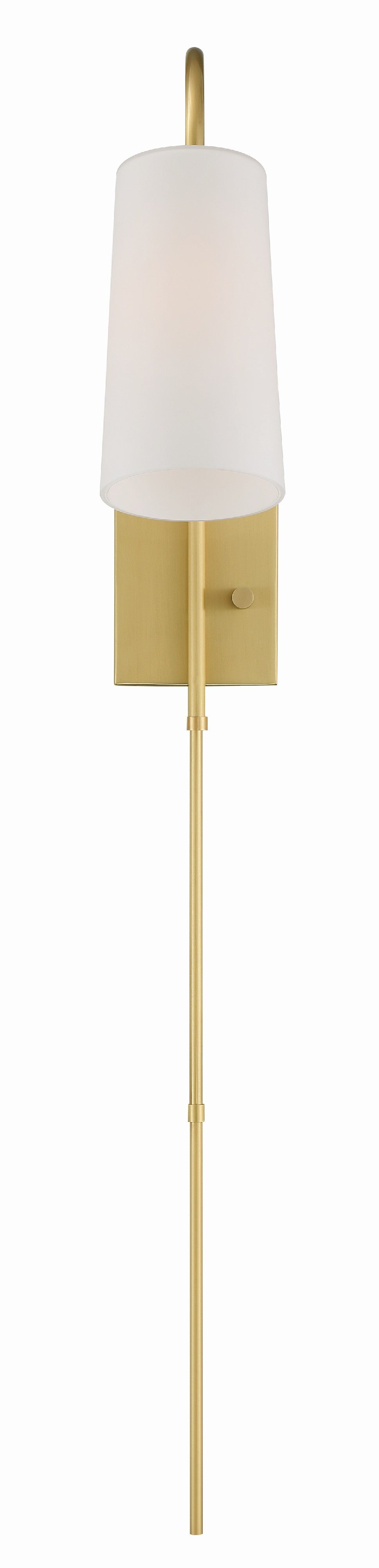 Crystorama Alexa 1 Light Aged Brass Task Sconce