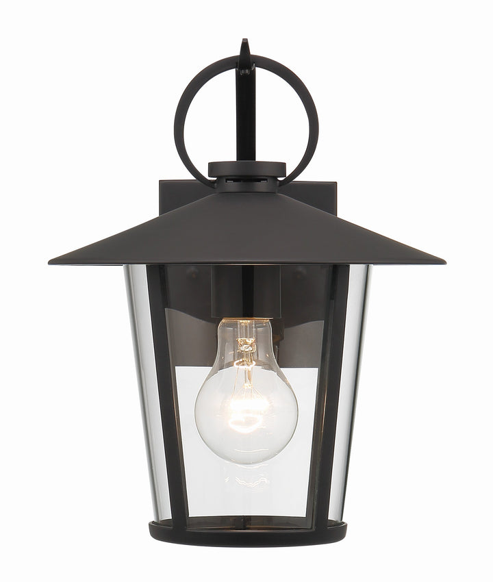 Crystorama Andover 1 Light Matte Black Outdoor Sconce