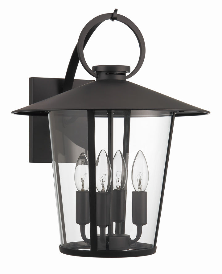 Crystorama Andover 4 Light Matte Black Outdoor Sconce