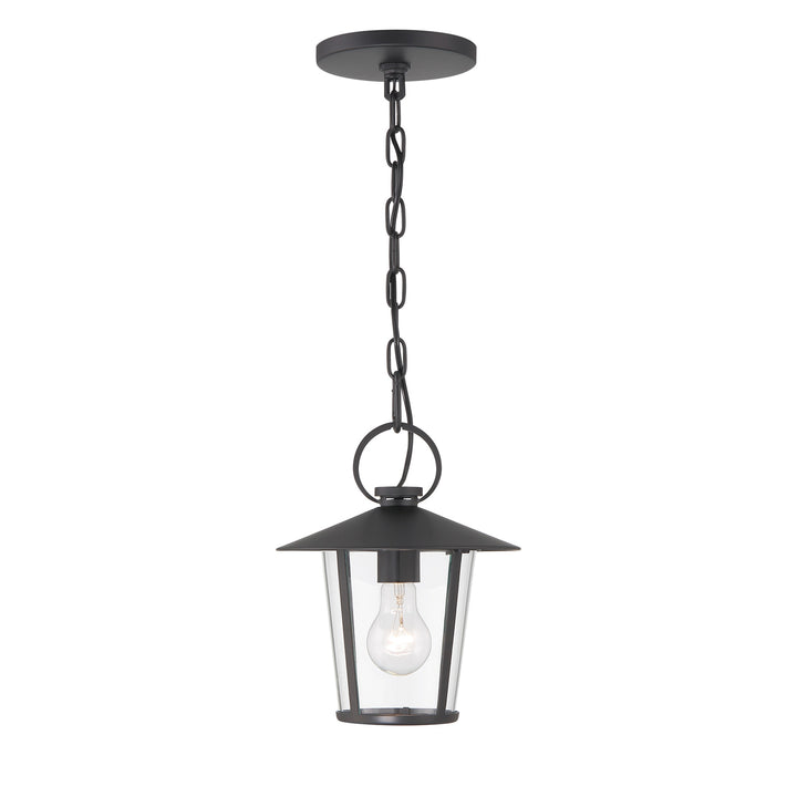 Crystorama Andover 1 Light Matte Black Outdoor Pendant