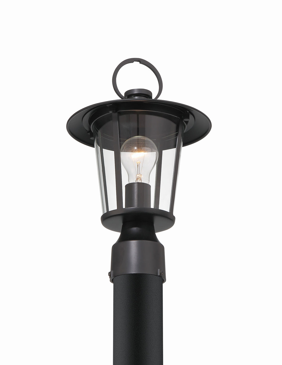 Crystorama Andover 1 Light Matte Black Outdoor Post