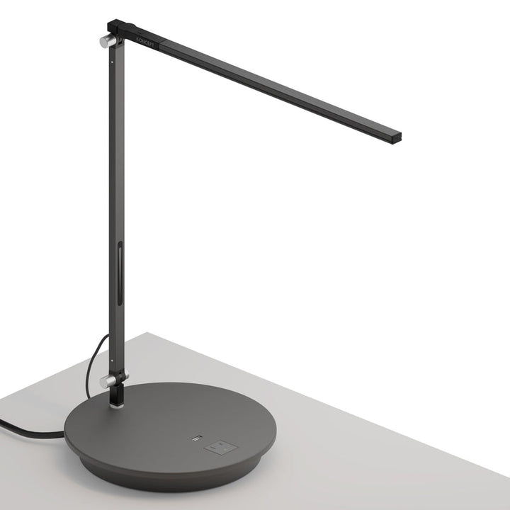 Z-Bar Solo Desk Lamp with Power USB and Outlets Base