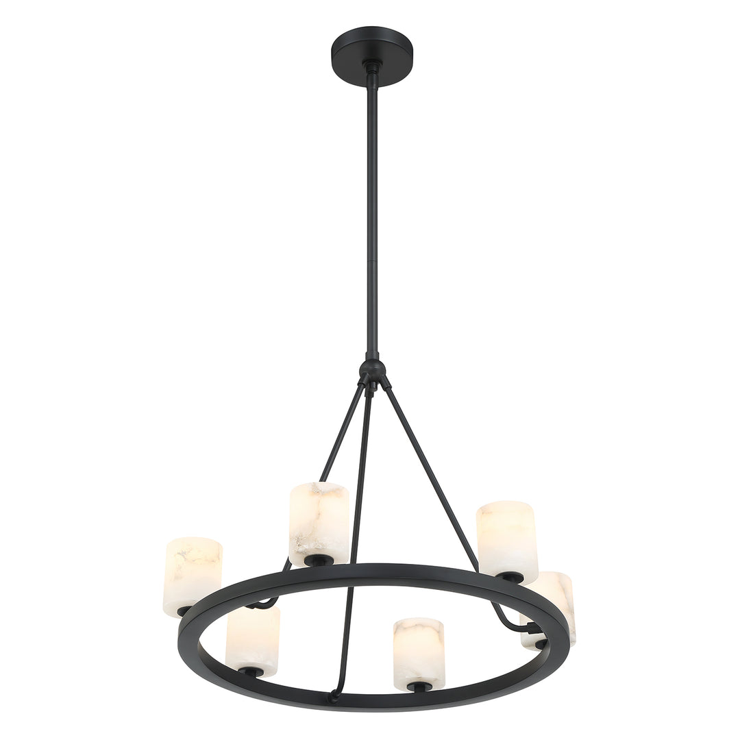 Crystorama Aragon 6 Light Matte Black Chandelier