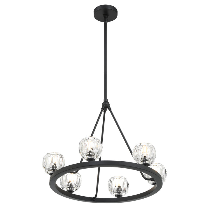 Crystorama Aragon 6 Light Matte Black Chandelier