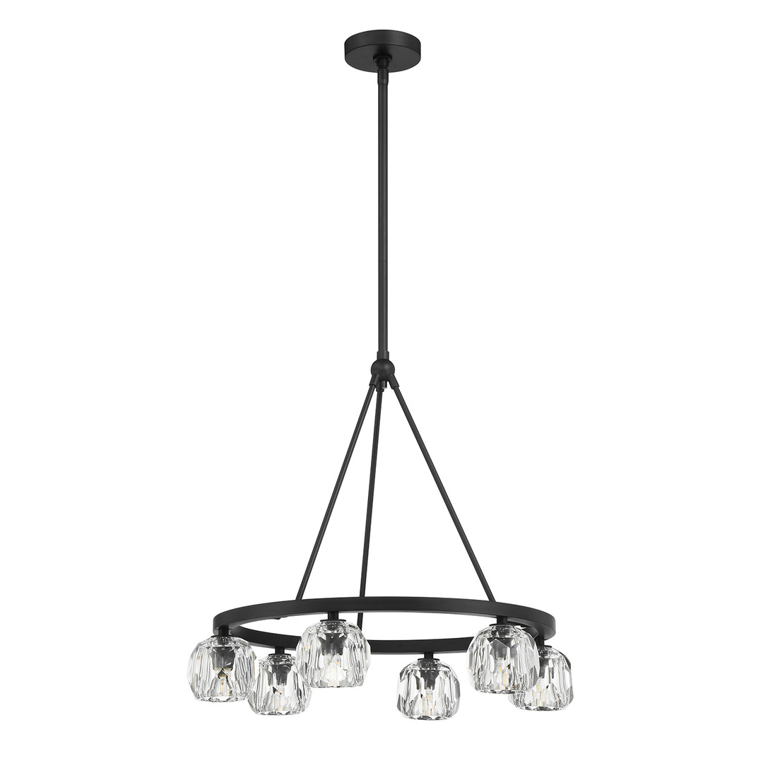 Crystorama Aragon 6 Light Matte Black Chandelier