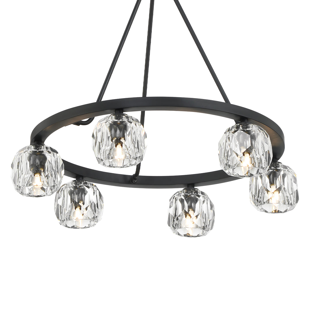 Crystorama Aragon 6 Light Matte Black Chandelier