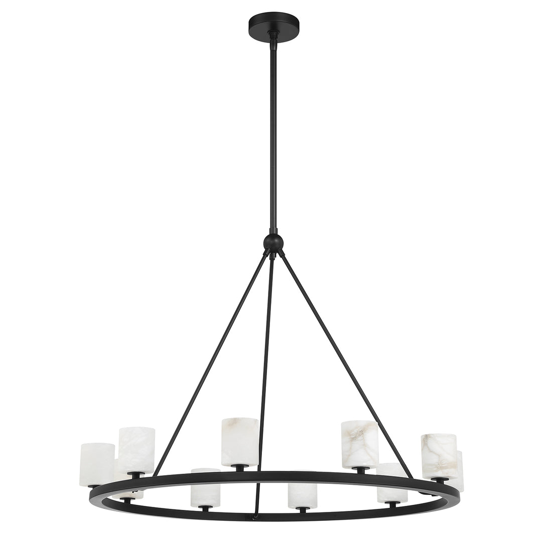 Crystorama Aragon 10 Light Matte Black Chandelier