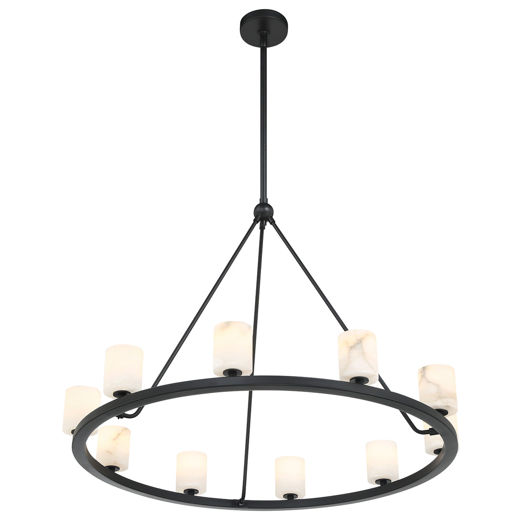 Crystorama Aragon 10 Light Matte Black Chandelier