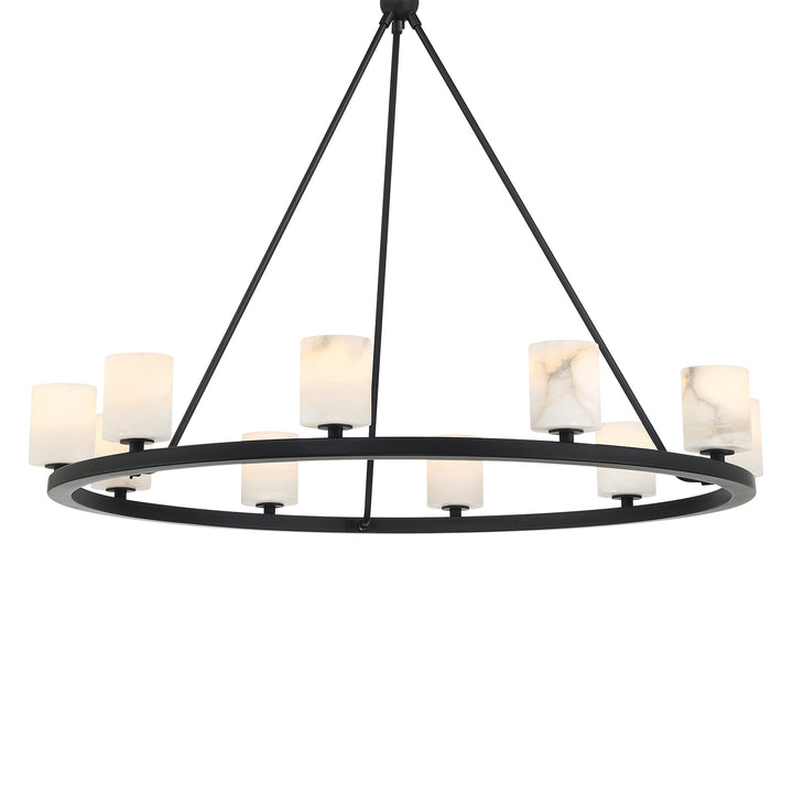 Crystorama Aragon 10 Light Matte Black Chandelier