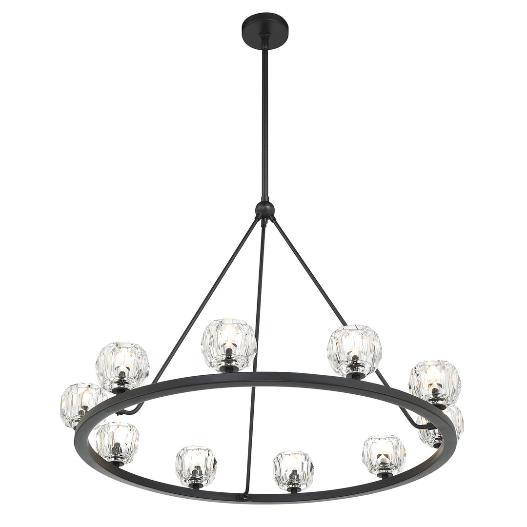 Crystorama Aragon 10 Light Matte Black Chandelier