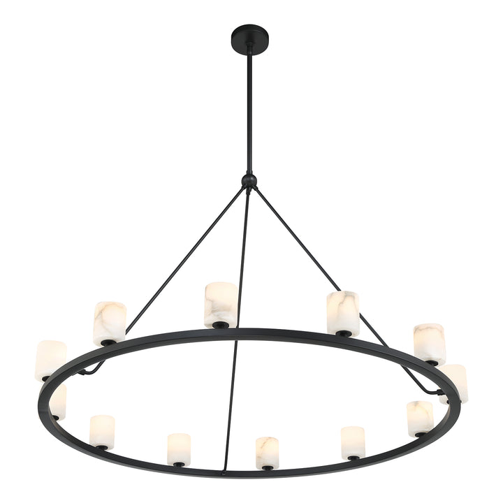 Crystorama Aragon 12 Light Matte Black Chandelier